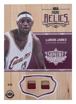 2016-17 Upper Deck Supreme Hardcourt Basketball #PR-LJ Lebron James Oversized Game-Worn Jersey Patch Card (01/49) - Upper Deck Authentics